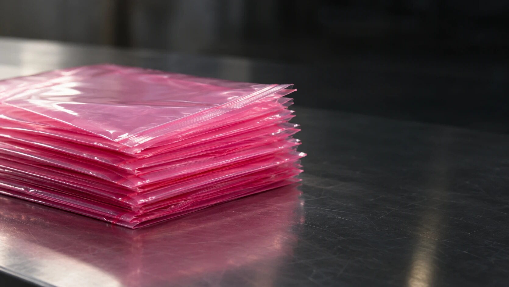 Pink anti-static bags